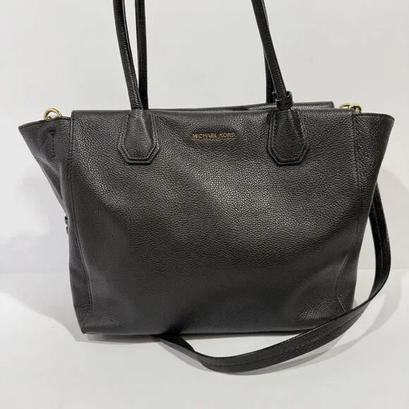 Michael Kors Studio Mercer Large Black Leather Satchel